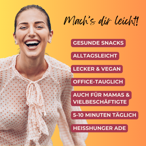 7-Tage-Snack-Routine – DiaVega Ernährungsberatung Frau lächelt mit gesundem Lebensstil.